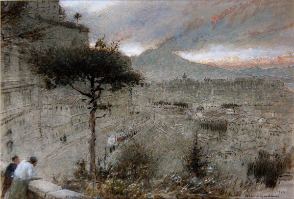 Napels door Albert Goodwin