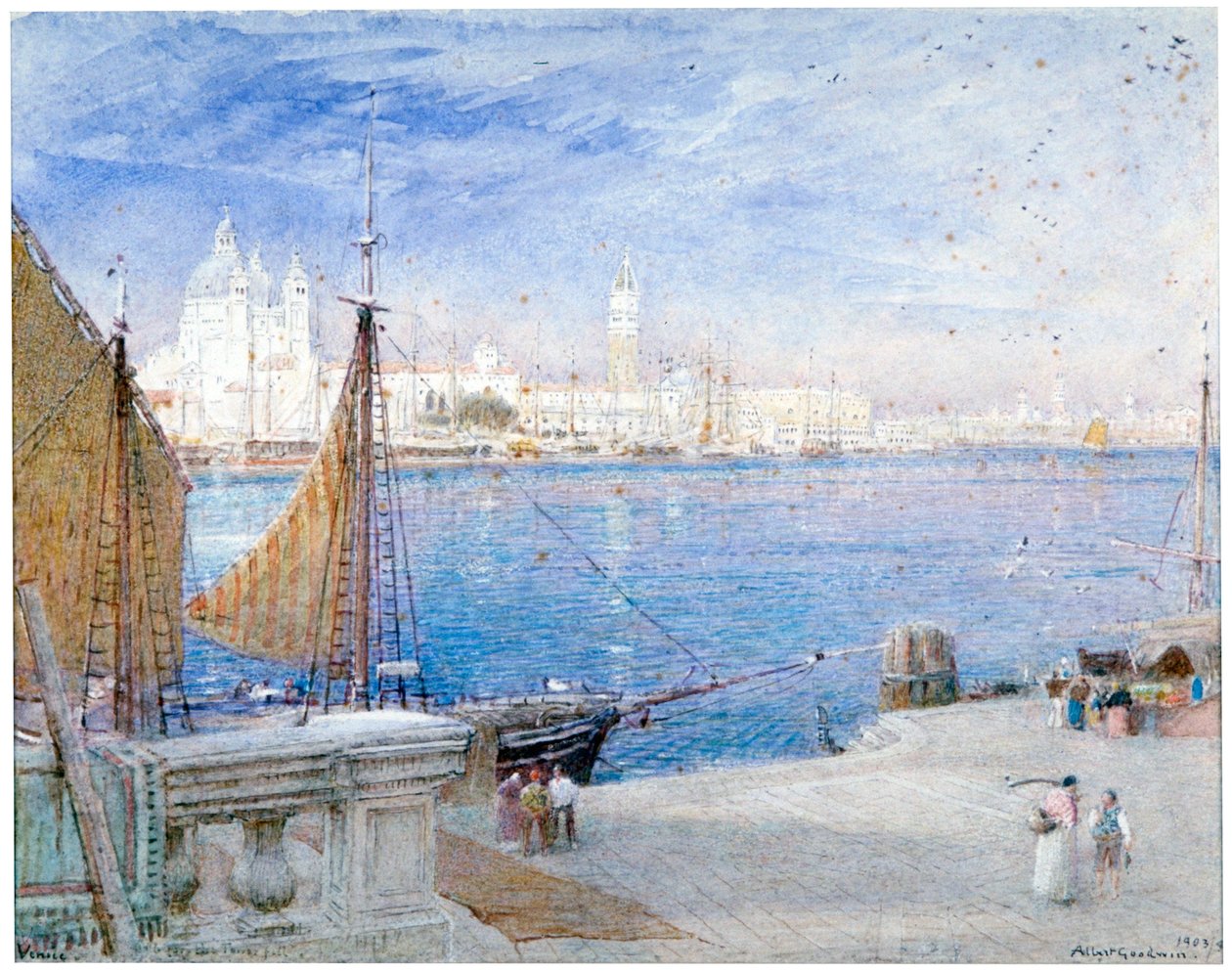 Venetië, voordat de Campanile viel, 1903 door Albert Goodwin