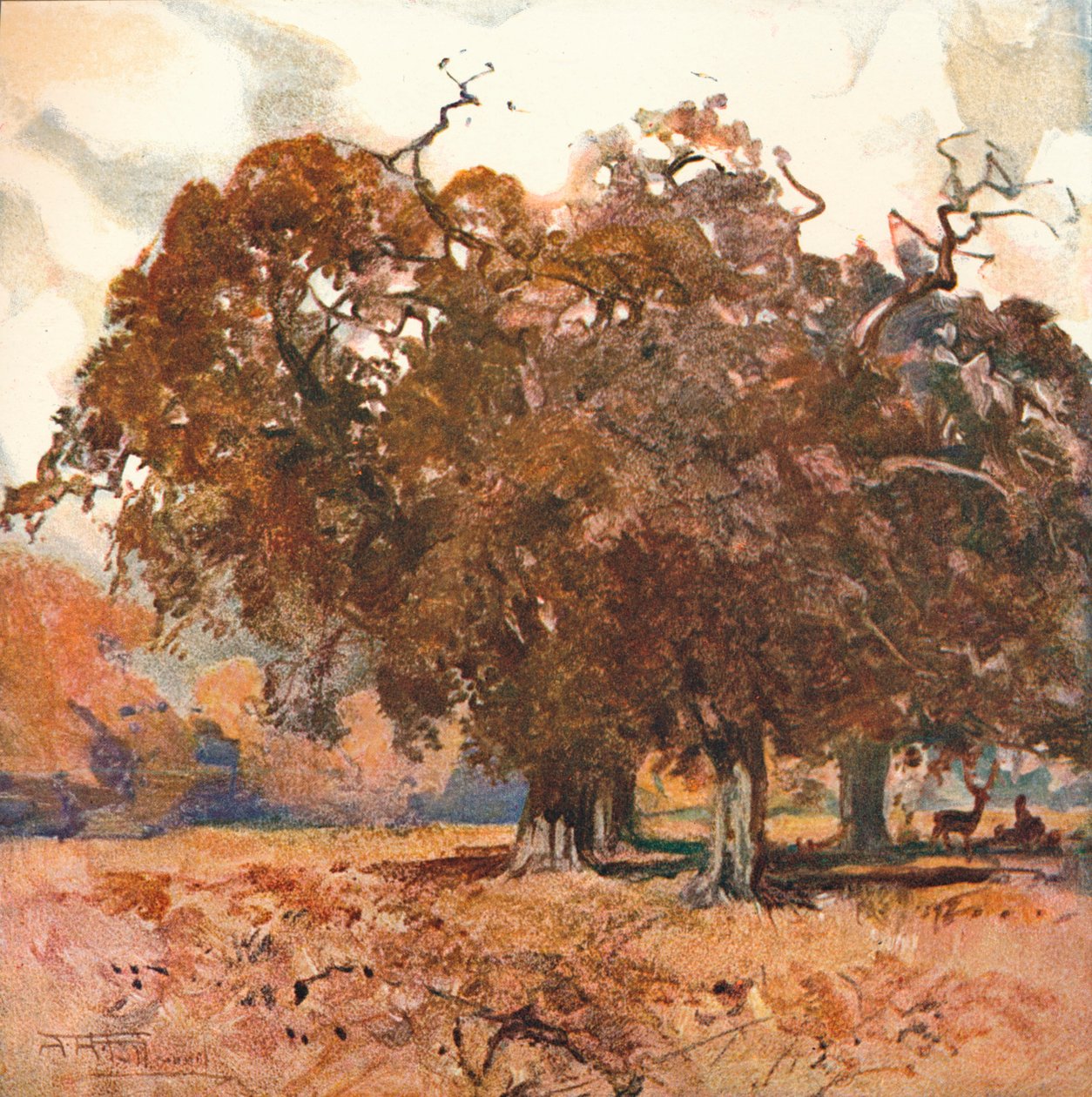 Landschap door Albert Henry Fullwood