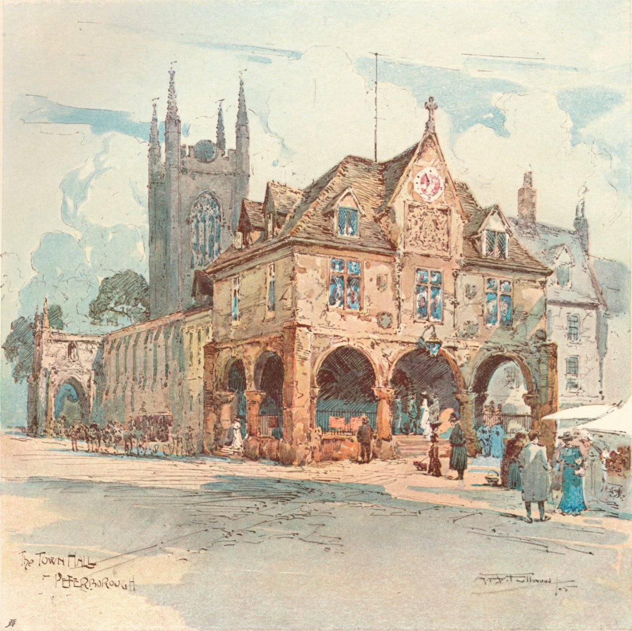 Het stadhuis, Peterborough, ca. 1909 door Albert Henry Fullwood