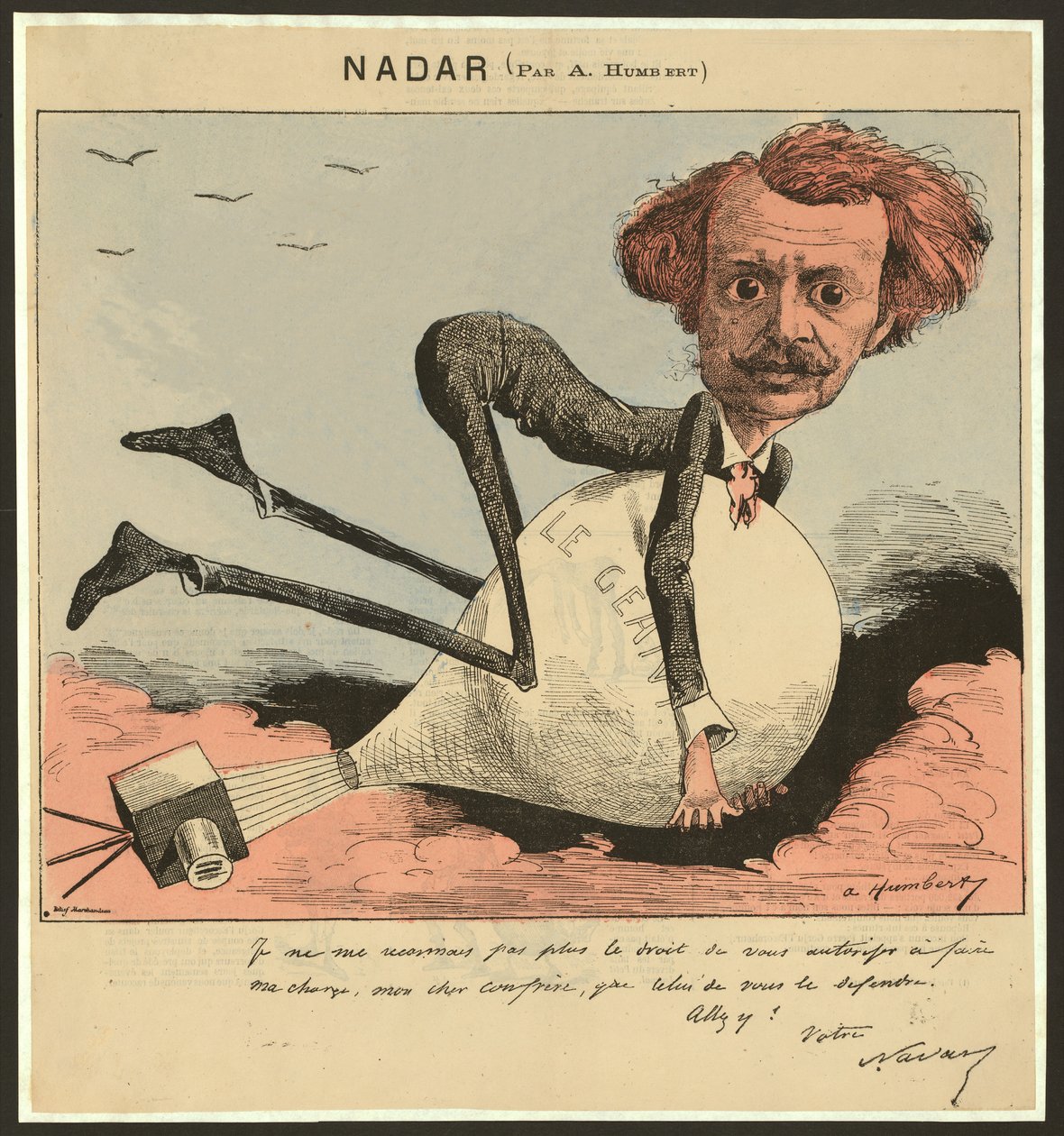 Nadar, uitgegeven 1863 (gekleurde litho) door Albert Humbert