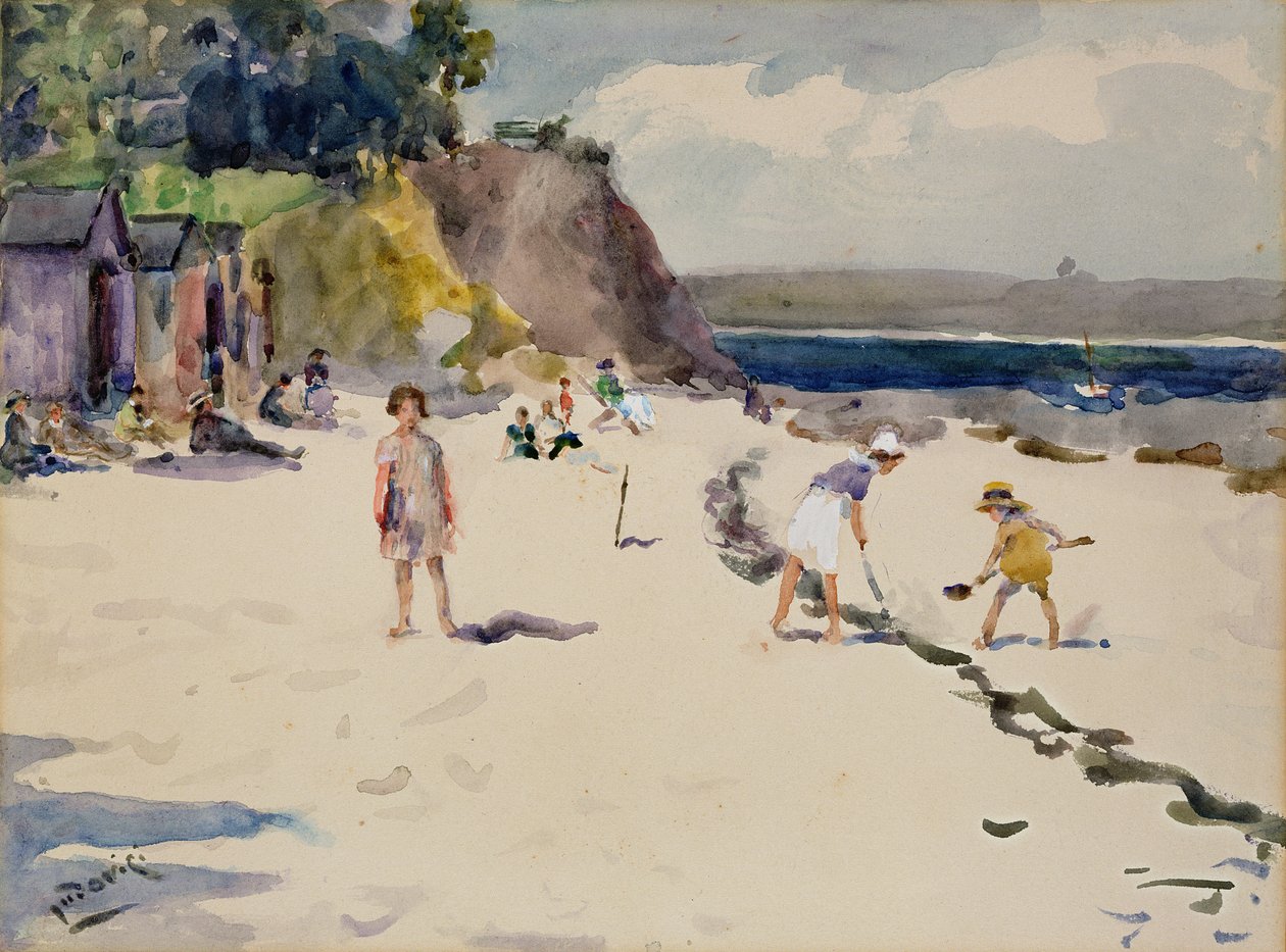 Begmeil strand, Bretagne door Albert Jnr. Ludovici