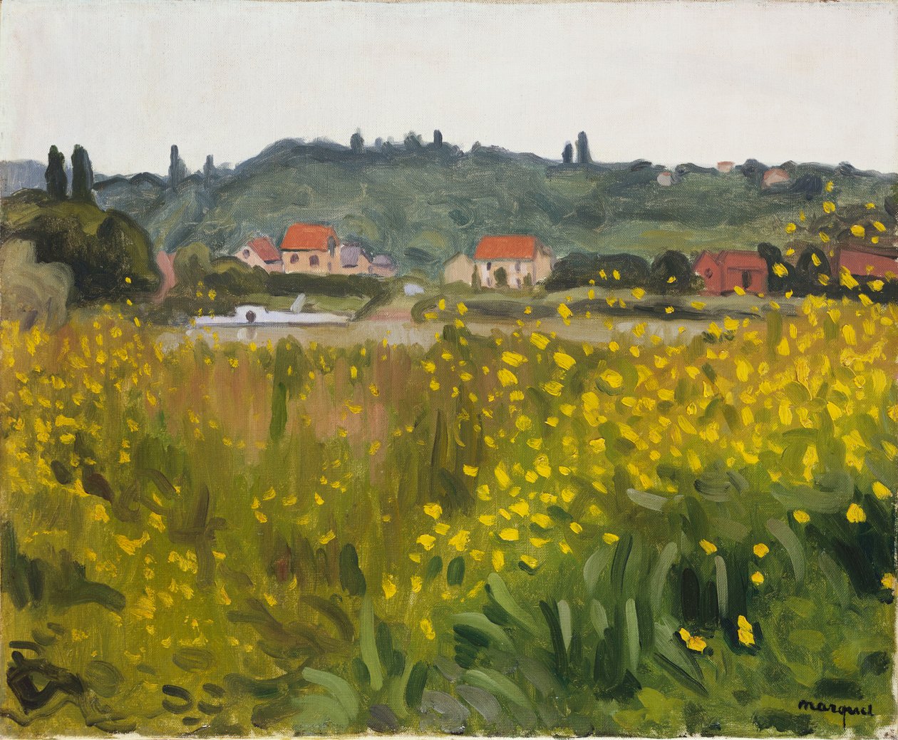 Gele bloemen in Villenes door Albert Marquet