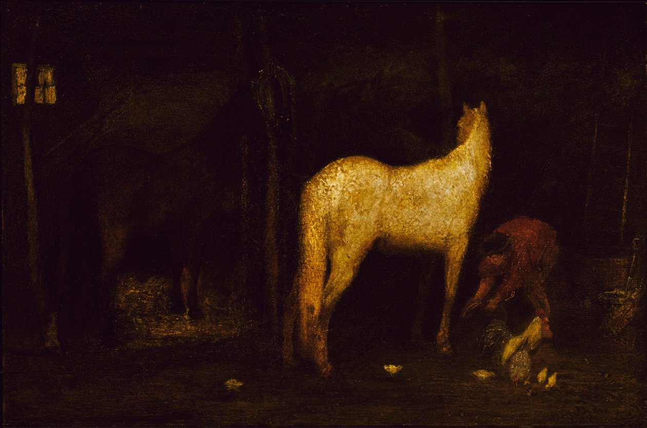 In de stal door Albert Pinkham Ryder