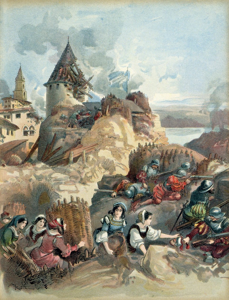 Zesde Italiaanse Oorlog door Albert Robida