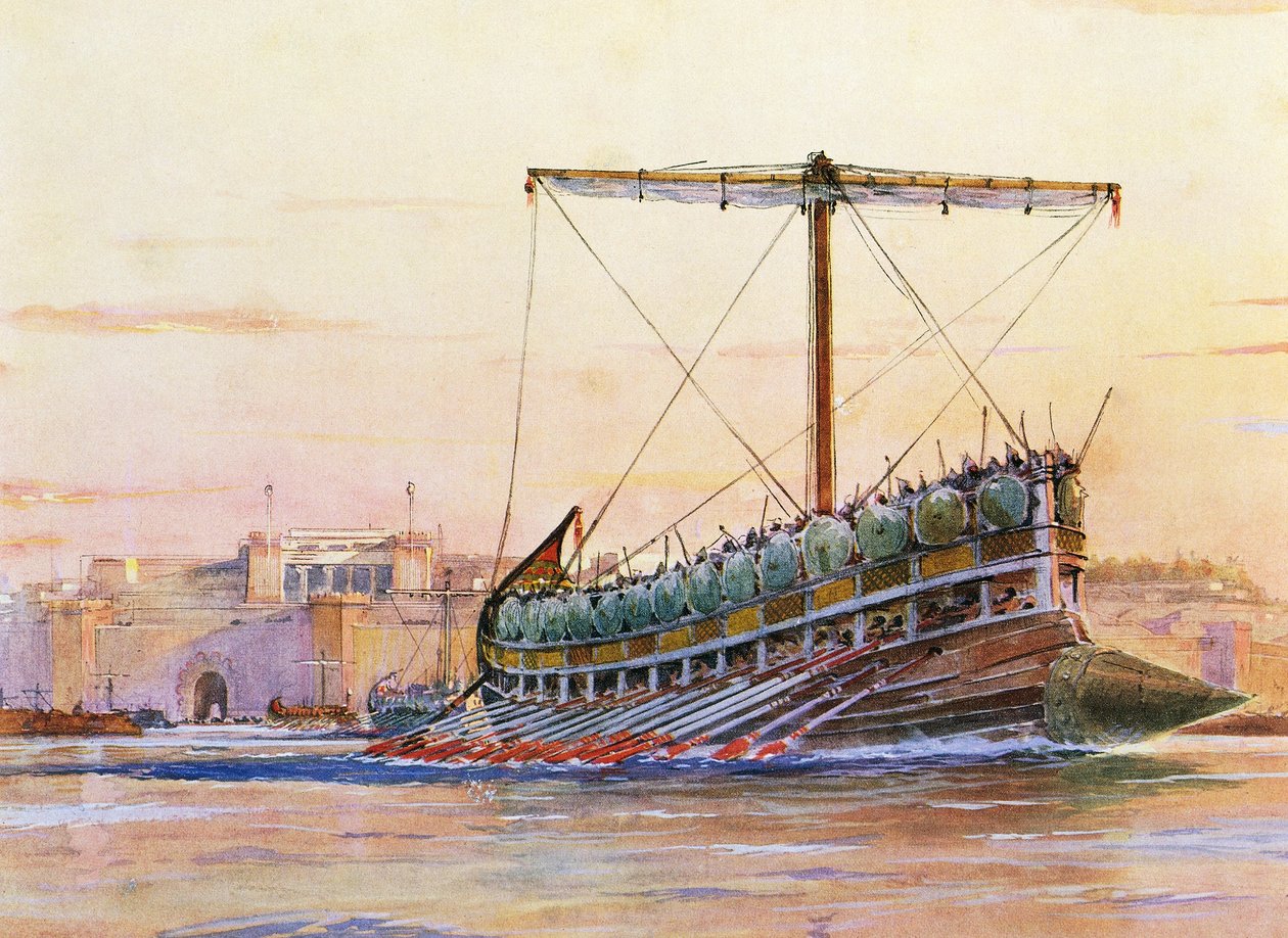 Assyrische galei door Albert Sébille