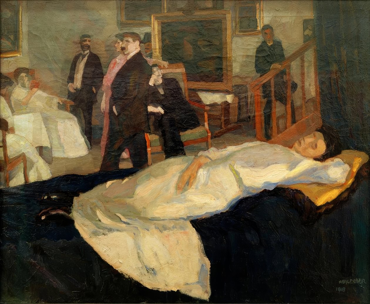 Atelierscène door Albert Weisgerber