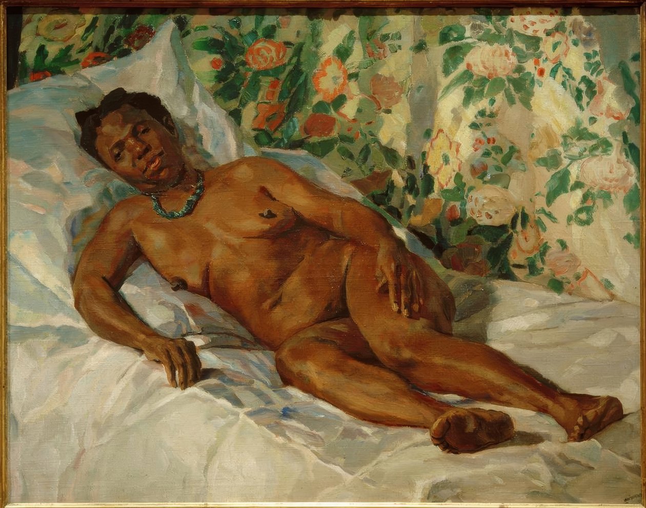 Rustende (rustende zwarte vrouw) door Albert Weisgerber