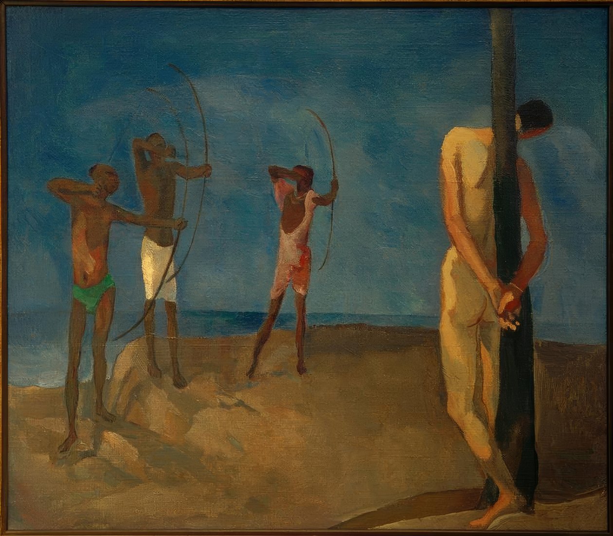 Sebastian met zwarte boogschutters door Albert Weisgerber