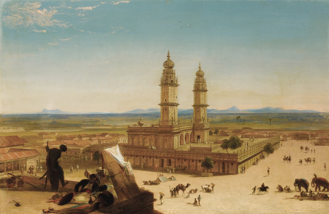 Oosterse landschap met moskee door Alberto Pasini