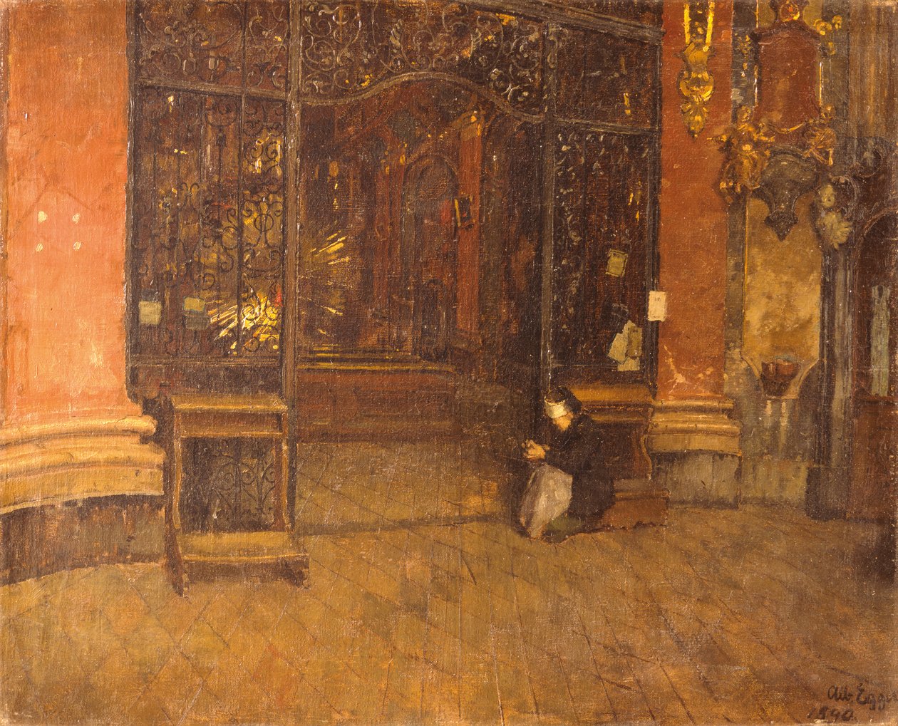 Interieur van de Johanneskirche in München door Albin Egger Lienz