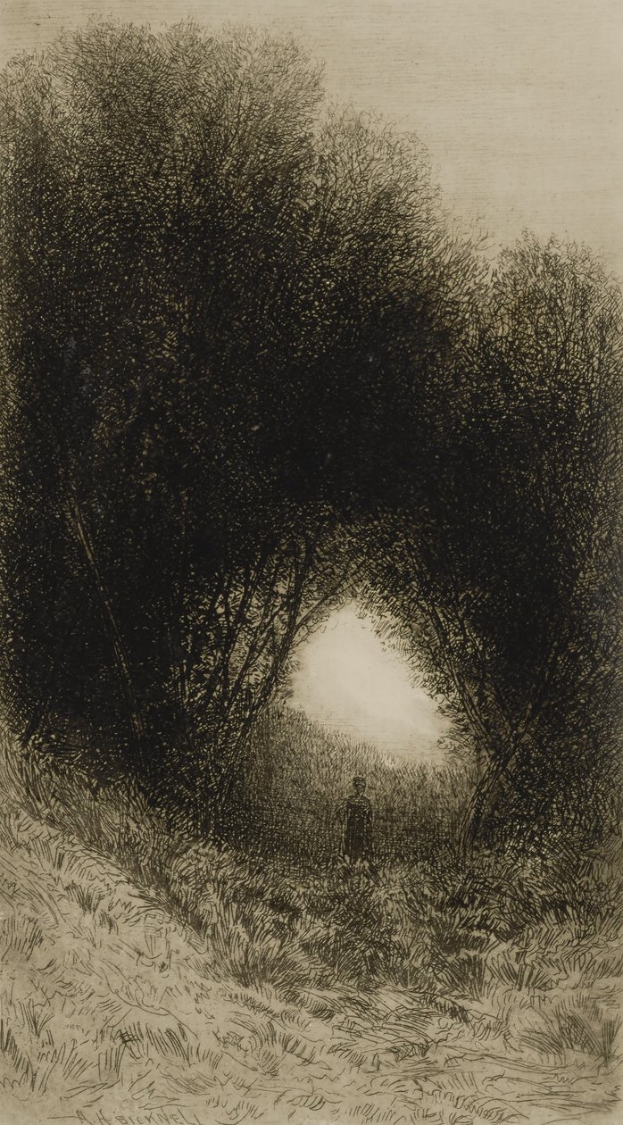 Figuur en bomen door Albion Harris Bicknell