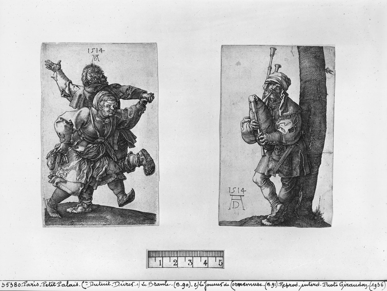 Dansende boeren en een doedelzakspeler, 1514 door Albrecht Dürer