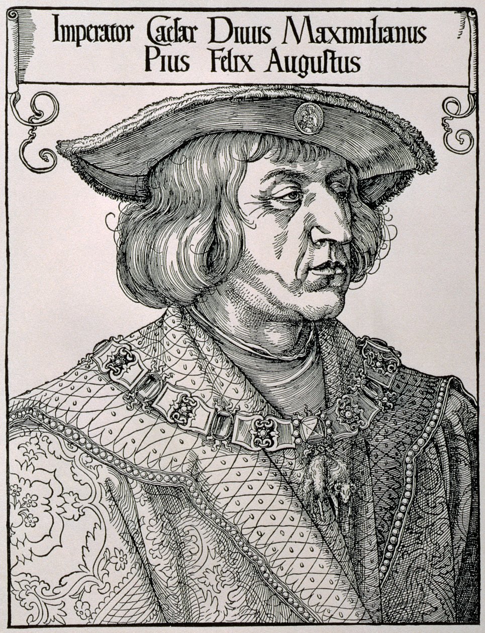 Keizer Maximiliaan I van Duitsland (1459-1519), begin 16e eeuw door Albrecht Dürer