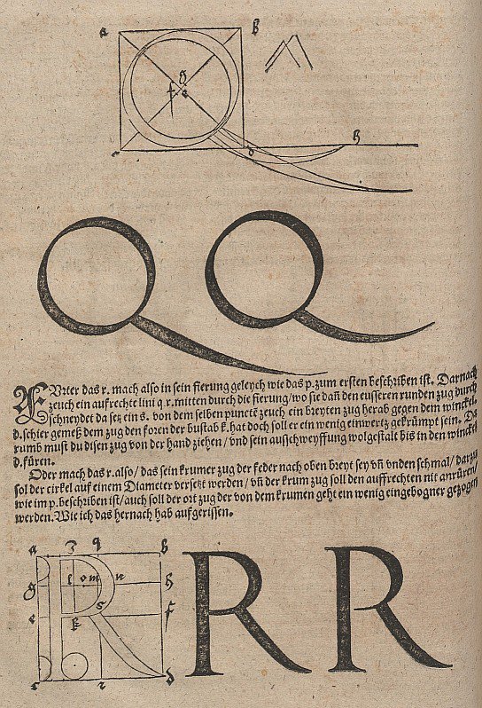 Constructie van letters door Albrecht Dürer