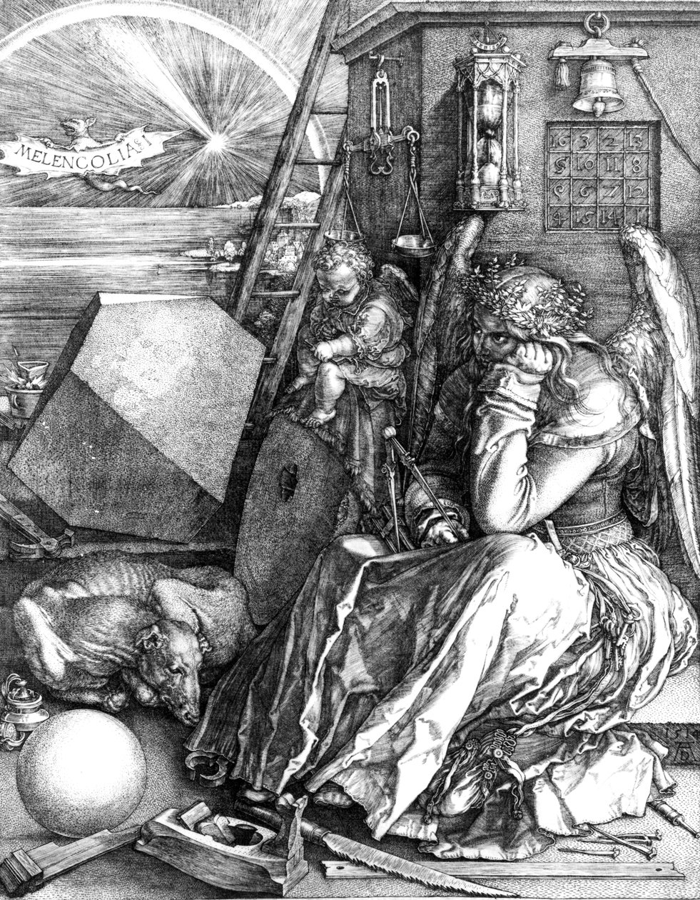 Melancholie, 1514 door Albrecht Dürer