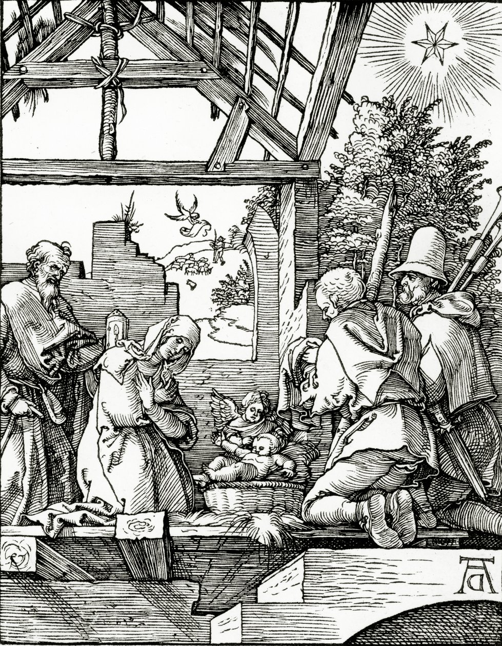 Geboorte van Christus, uit de Kleine Passie, 1510 door Albrecht Dürer