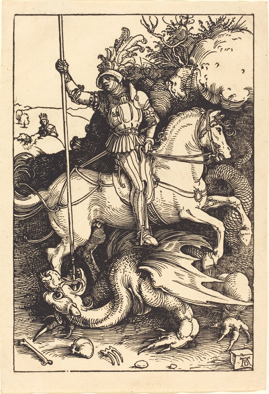 Sint Joris doodt de draak door Albrecht Dürer