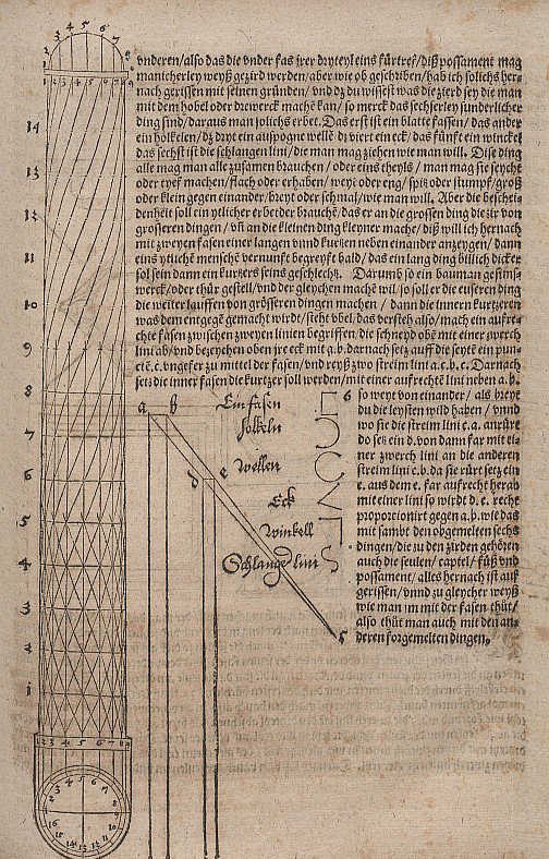 Zuil met spiraaldecor door Albrecht Dürer