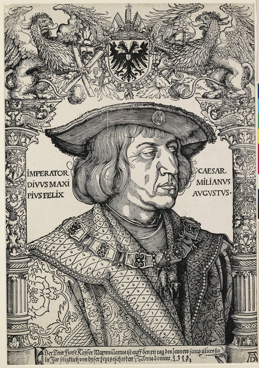 Portret van Keizer Maximiliaan I, c. 1519 door Albrecht Dürer