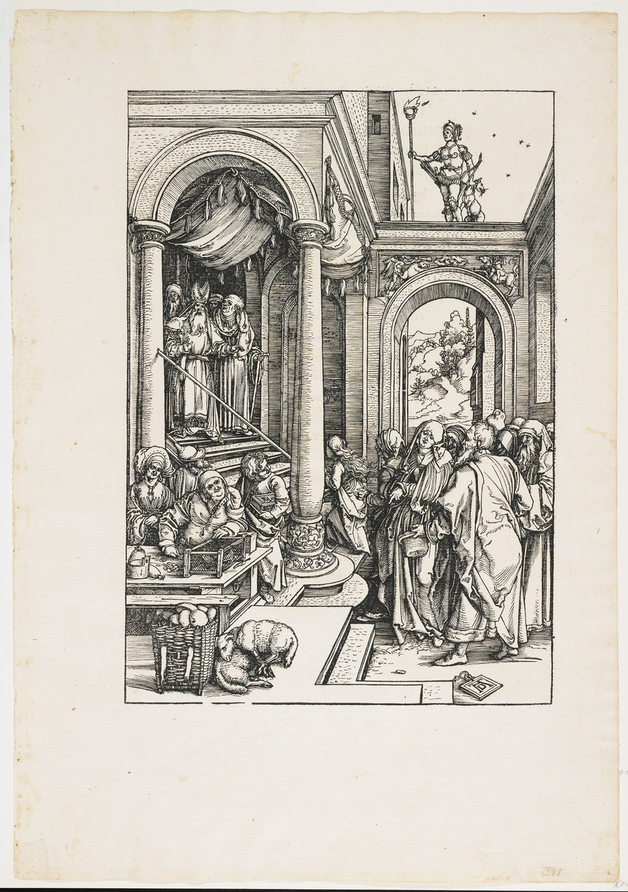 Presentatie van de Maagd in de Tempel, 1504-1505 door Albrecht Dürer