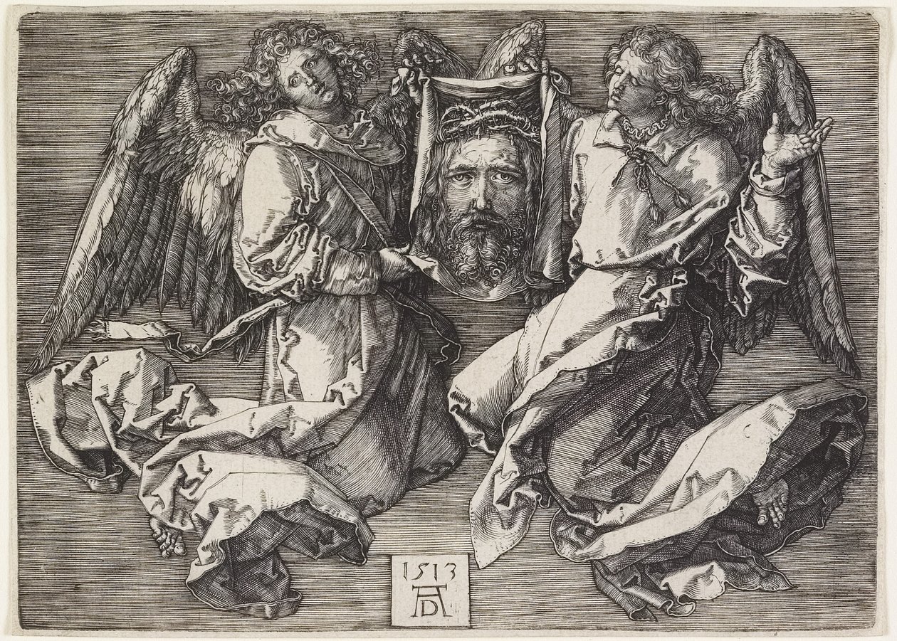 Sudarium Getoond door Twee Engelen, 1513 door Albrecht Dürer