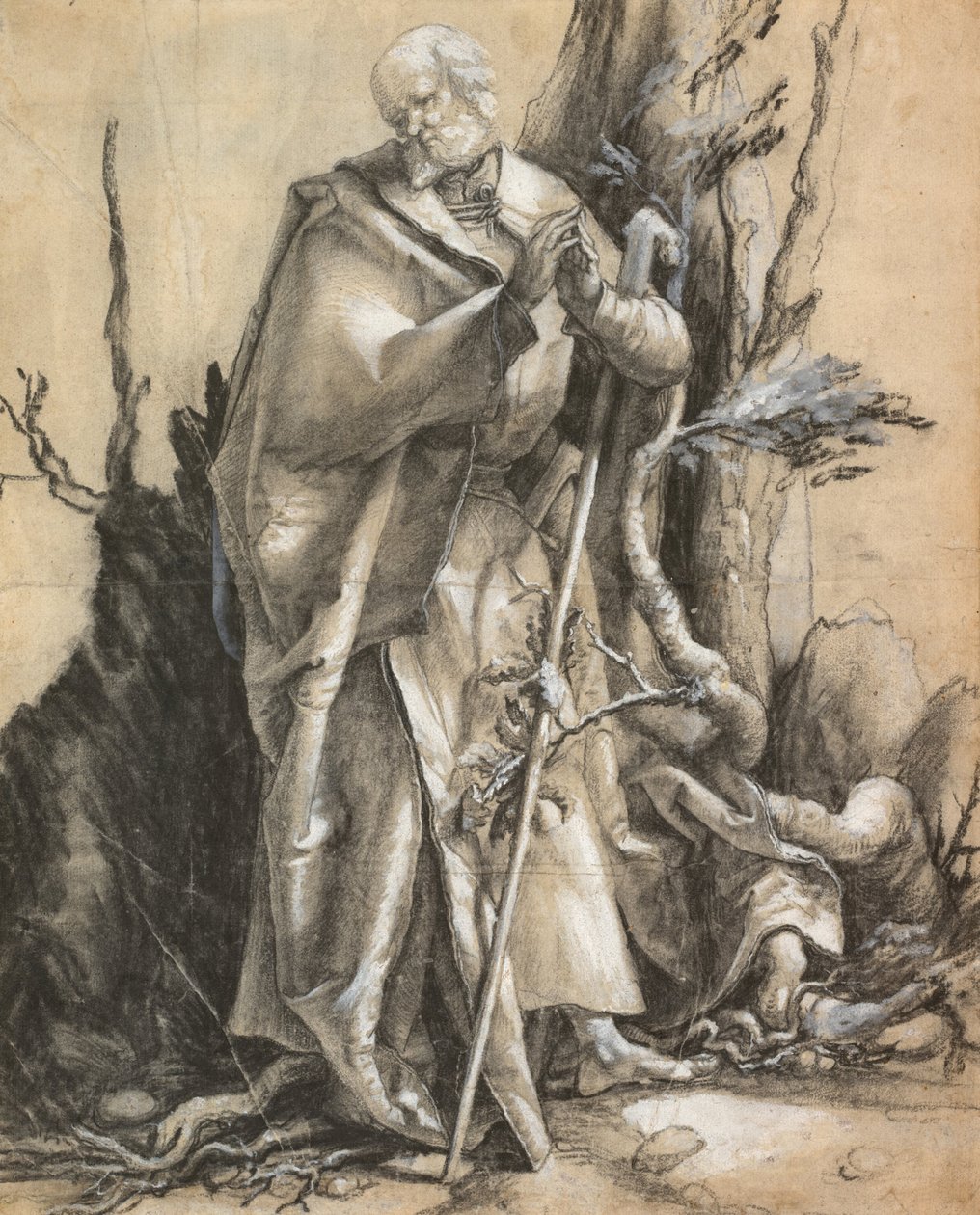 Baardige Heilige in een Bos, ca. 1516 door Albrecht Dürer