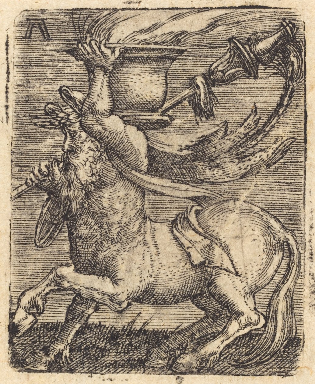 Centaur met een vaas door Albrecht Altdorfer