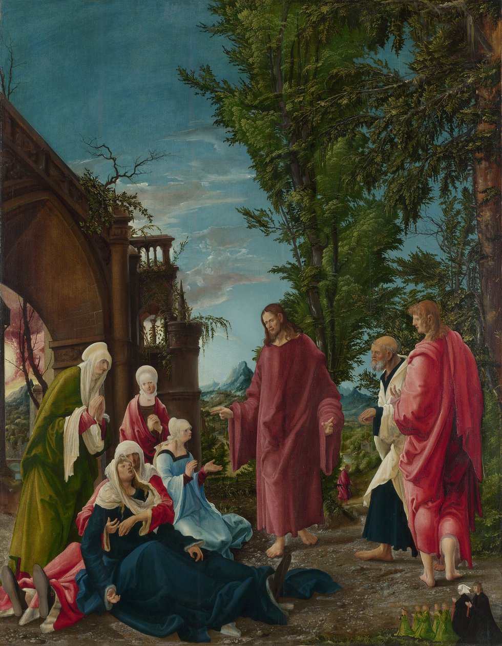 Christus neemt afscheid van zijn moeder door Albrecht Altdorfer