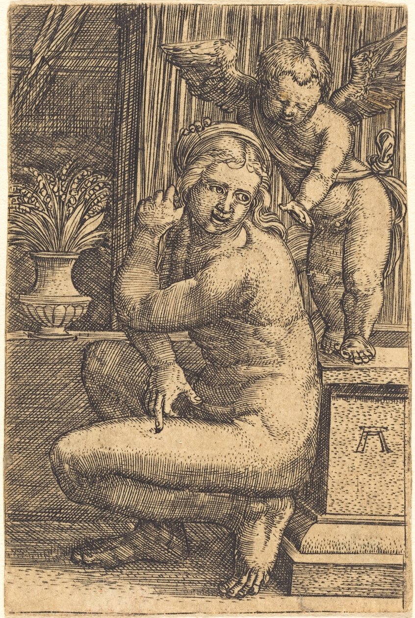 Hurkende Venus door Albrecht Altdorfer