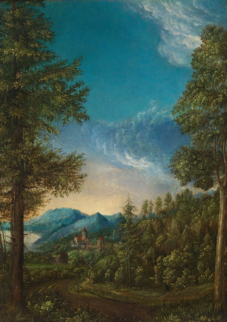 Landschap met kasteel, c. 1525 door Albrecht Altdorfer