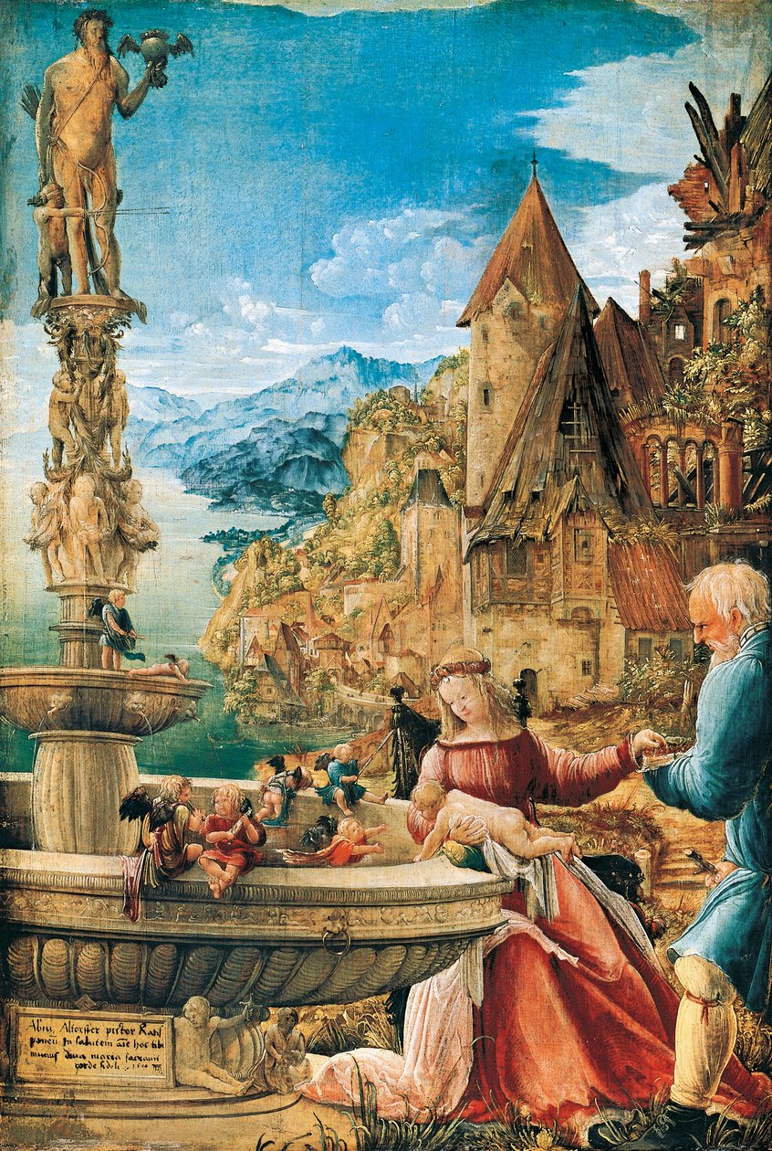 Rust tijdens de vlucht naar Egypte door Albrecht Altdorfer
