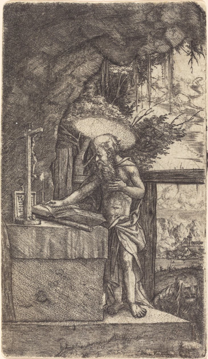 Sint Hiëronymus lezend door Albrecht Altdorfer