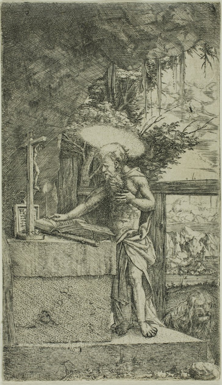 Sint Hiëronymus Lezend door Albrecht Altdorfer