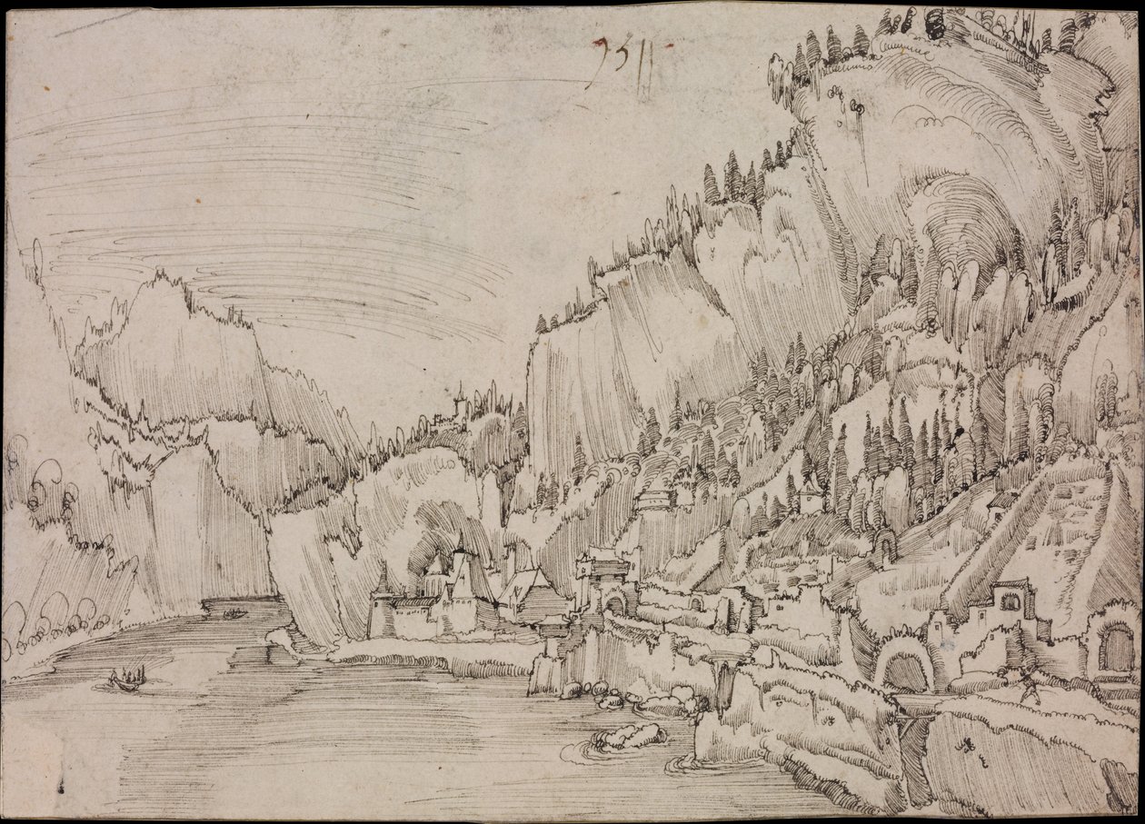 Sarmingstein aan de Donau, 1511 door Albrecht Altdorfer
