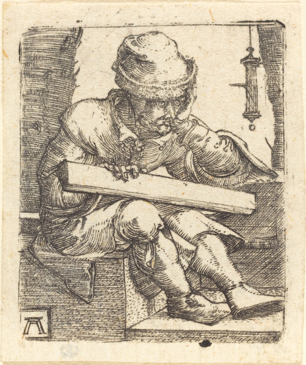 De peinzende timmerman door Albrecht Altdorfer