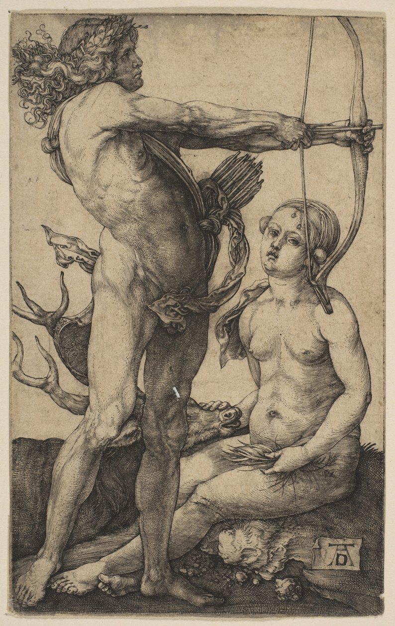 Apollo en Diana, ca. 1503 door Albrecht Dürer