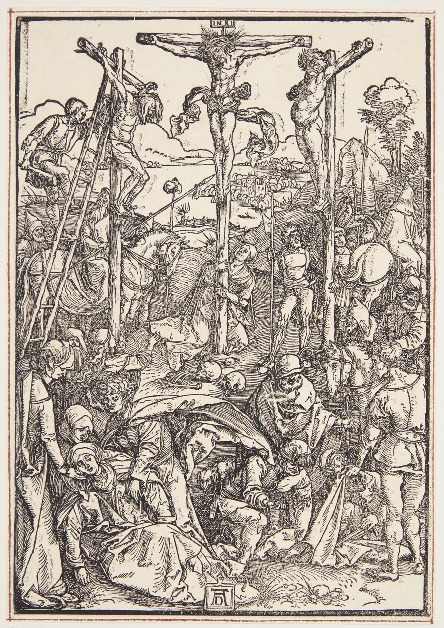 Calvarie (bescheiden houtsnede) door Albrecht Dürer