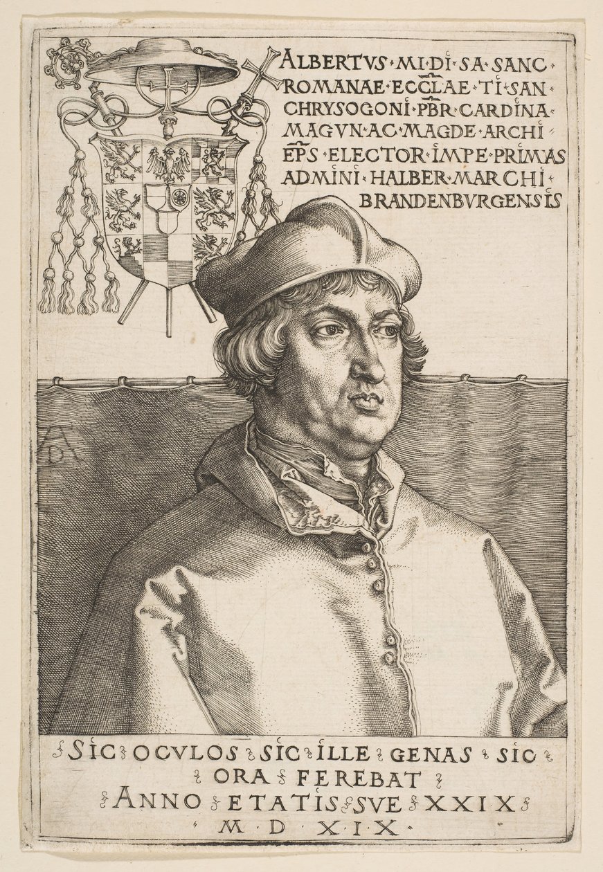 Kardinaal Albrecht van Brandenburg, 1519 door Albrecht Dürer