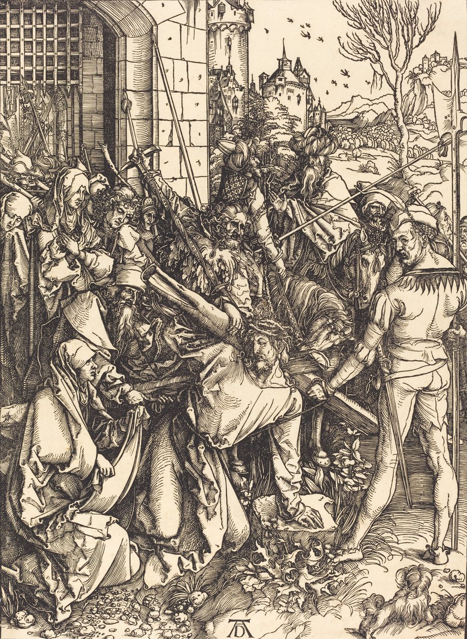 Christus draagt het kruis, ca. 1498-1499 door Albrecht Dürer