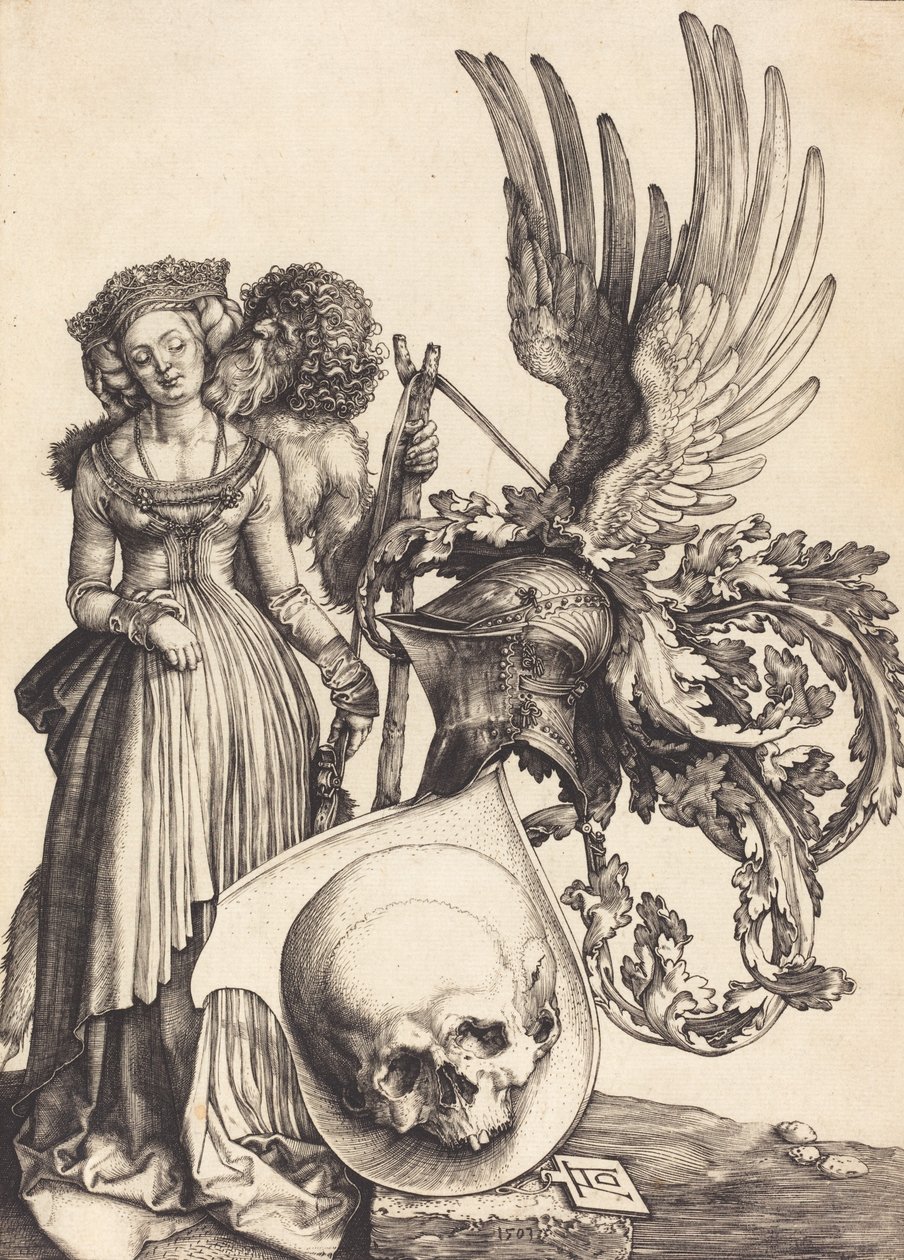 Wapen met een schedel, 1503 door Albrecht Dürer
