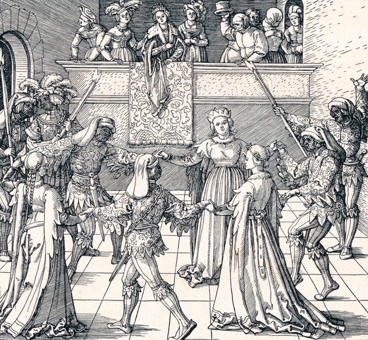 Dans bij fakkellicht, Augsburg, 1516 1906 door Albrecht Dürer