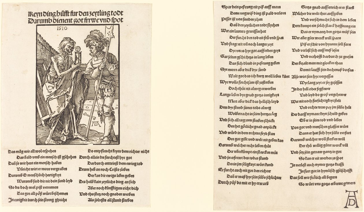 De dood en de lansquenet door Albrecht Dürer