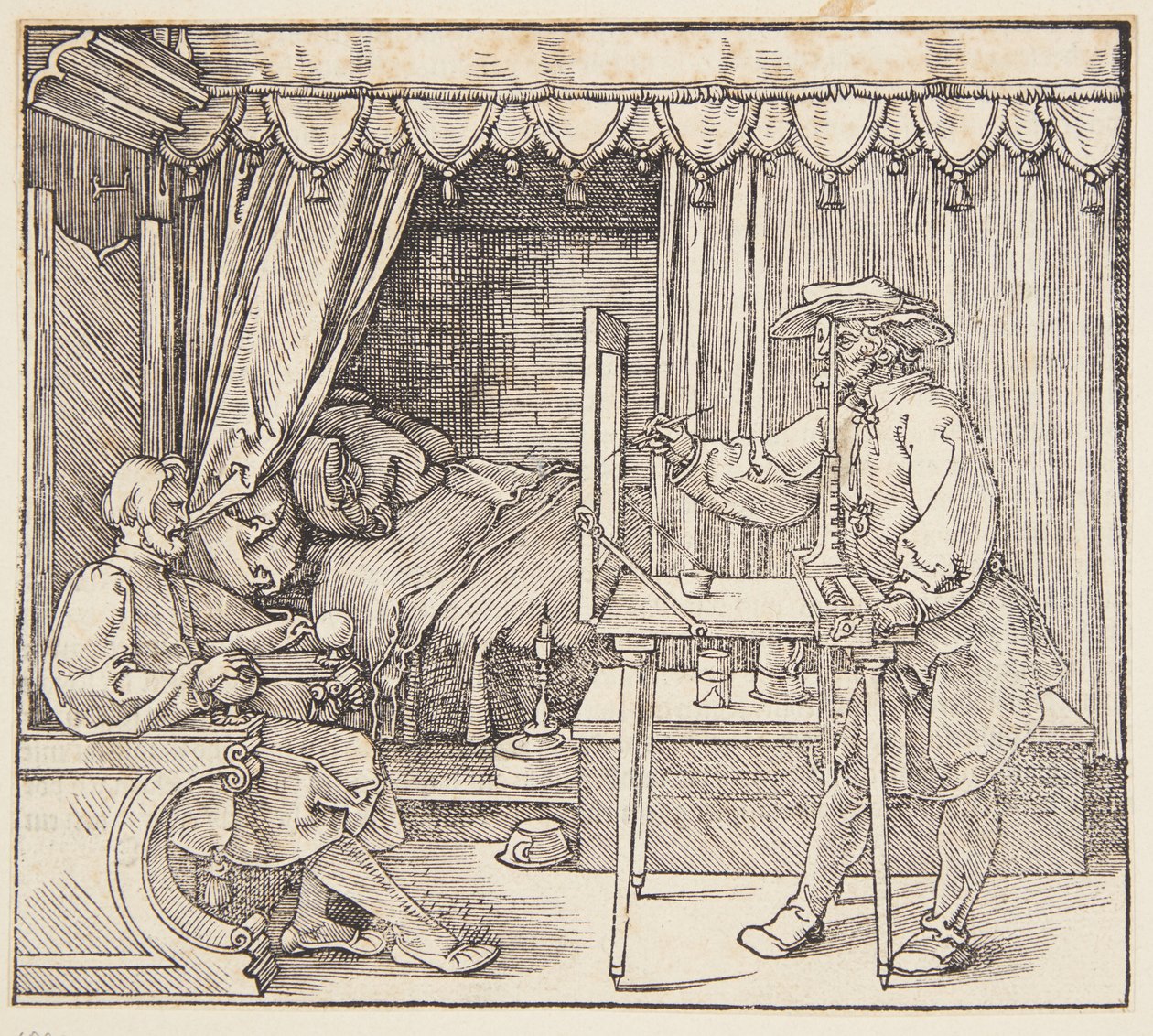 Tekenaar die een portret tekent door Albrecht Dürer