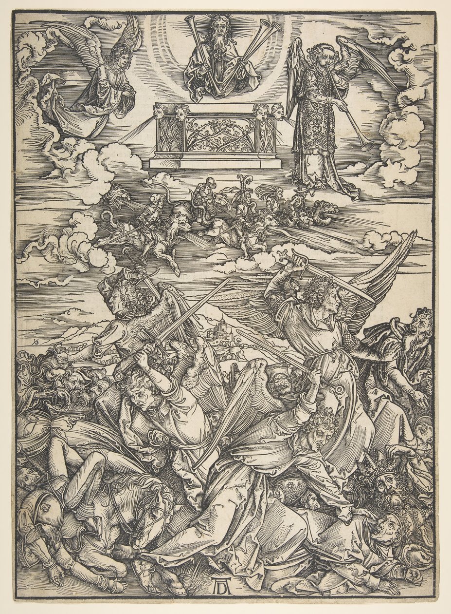 Vier wrekende engelen, uit de Apocalyps-serie door Albrecht Dürer