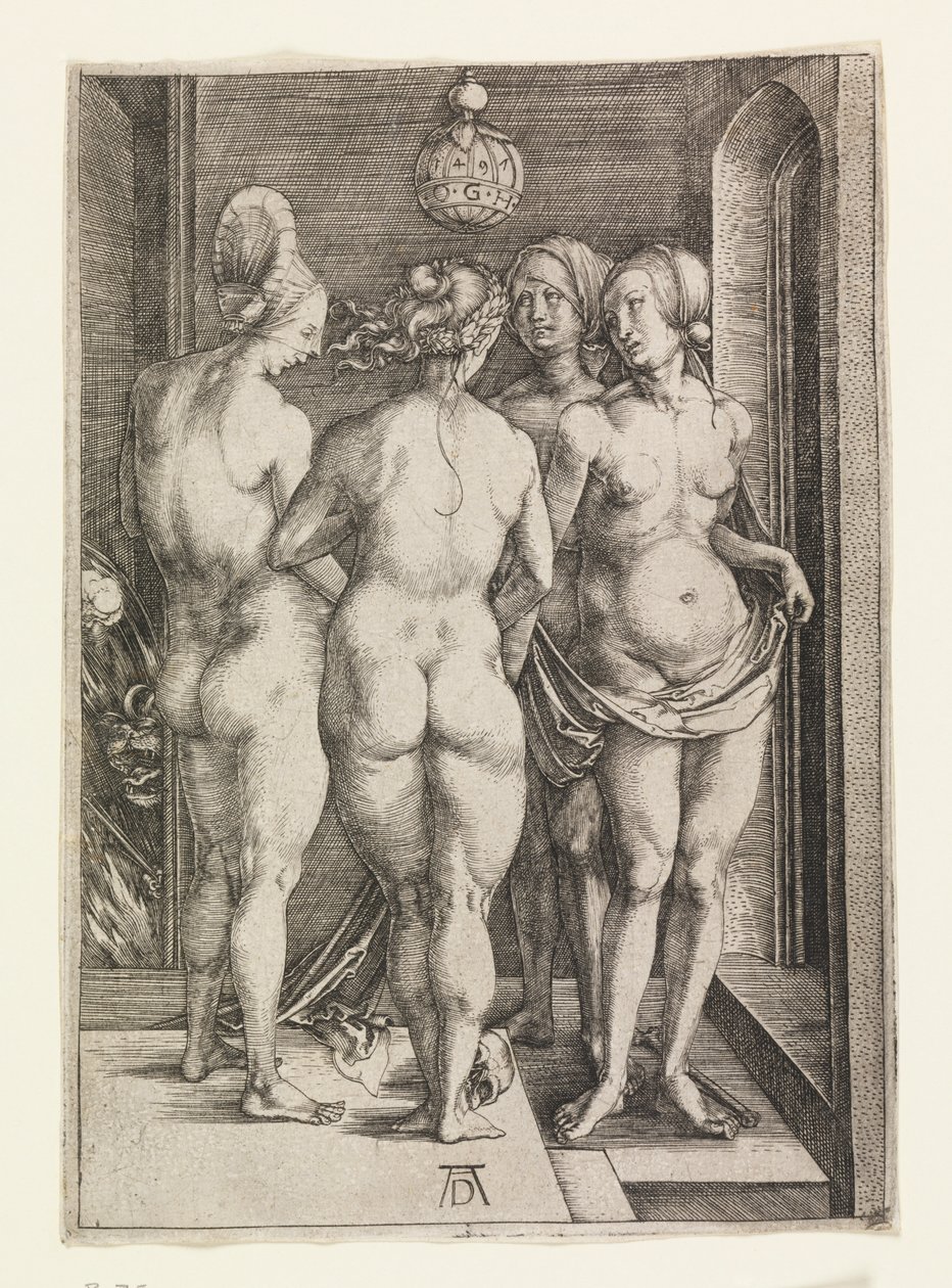 Vier naakte vrouwen (De vier heksen) door Albrecht Dürer