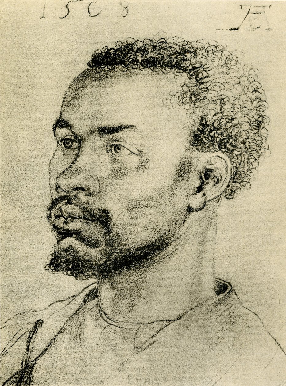 Hoofd van een zwarte Afrikaan door Albrecht Dürer