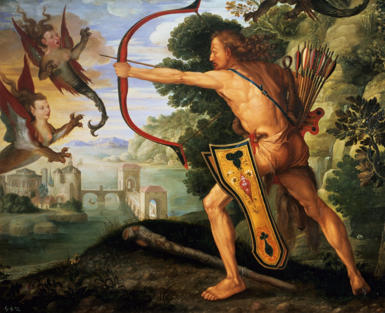 Hercules en de Stymphalische vogels, 1600 door Albrecht Dürer