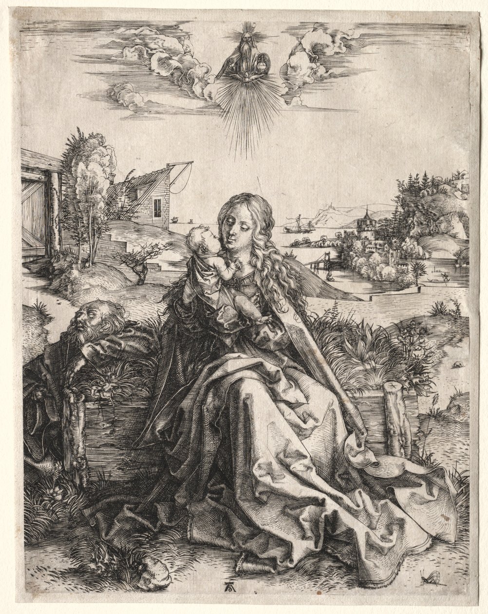 Heilige Familie met de Vlinder, c. 1495 door Albrecht Dürer