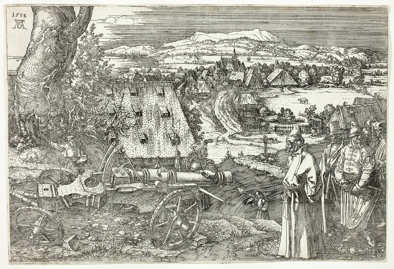 Landschap met kanon (Het Grote Kanon) door Albrecht Dürer
